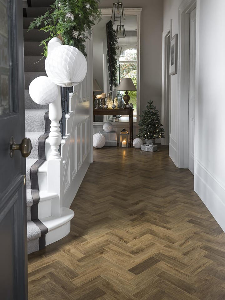Amtico Form Carved Oak in Small Parquet Laying Pattern