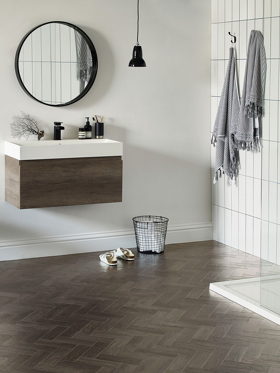 Amtico Form Burnished Timber in Parquet Laying Pattern
