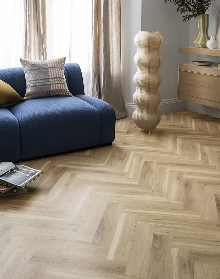 Living area features Amtico Spacia Parquet in Kew Oak