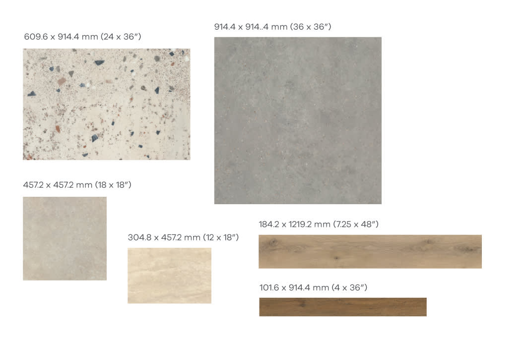 Amtico Spacia Plank and Tile Sizes