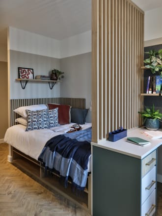 Student Accommodation features Amtico's Featured Oak in Small Parquet.