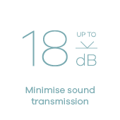 up to 18dB - minimise sound transmission