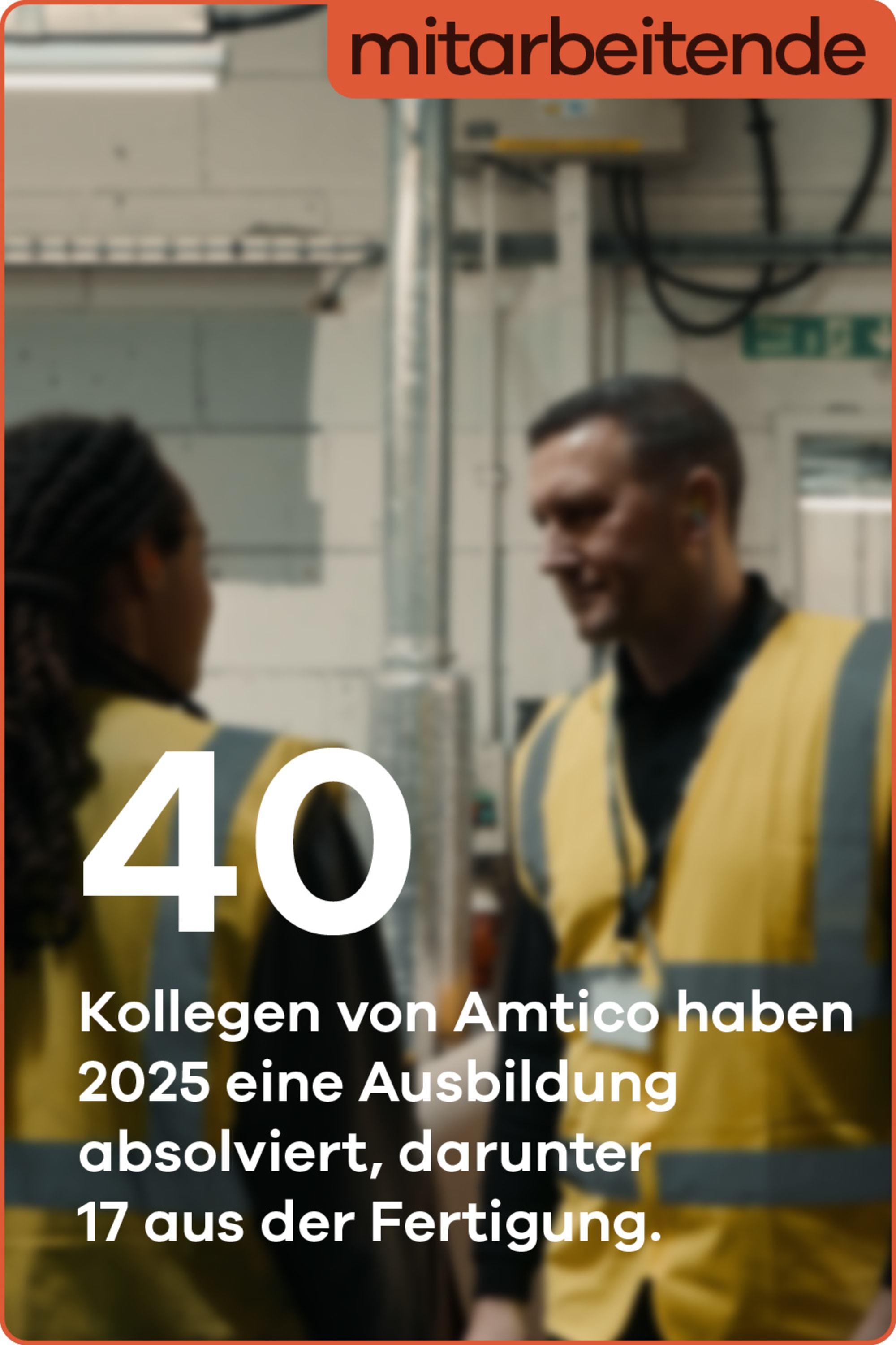 40 Kollegen von Amtico haben 2025 eine Ausbildung absolviert, darunter 17 aus der Fertigung.