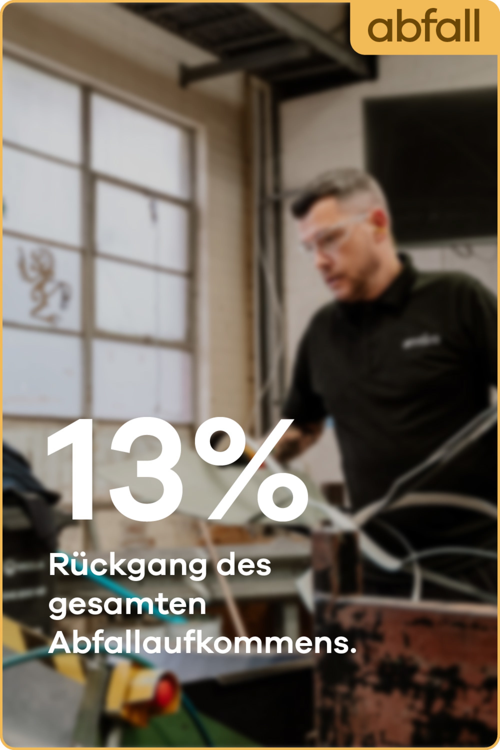 13% Rückgang des gesamten Abfallaufkommens.