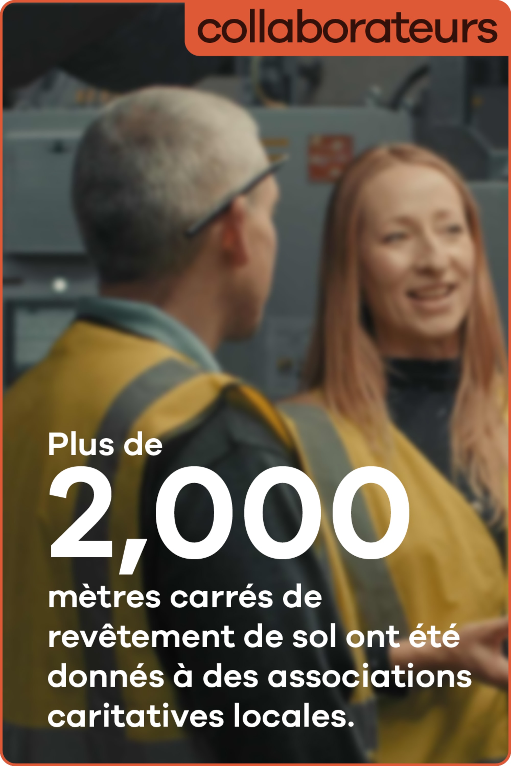 Plus de 2 000 mètres carrés de revêtement de sol ont été donnés à des associations caritatives locales.