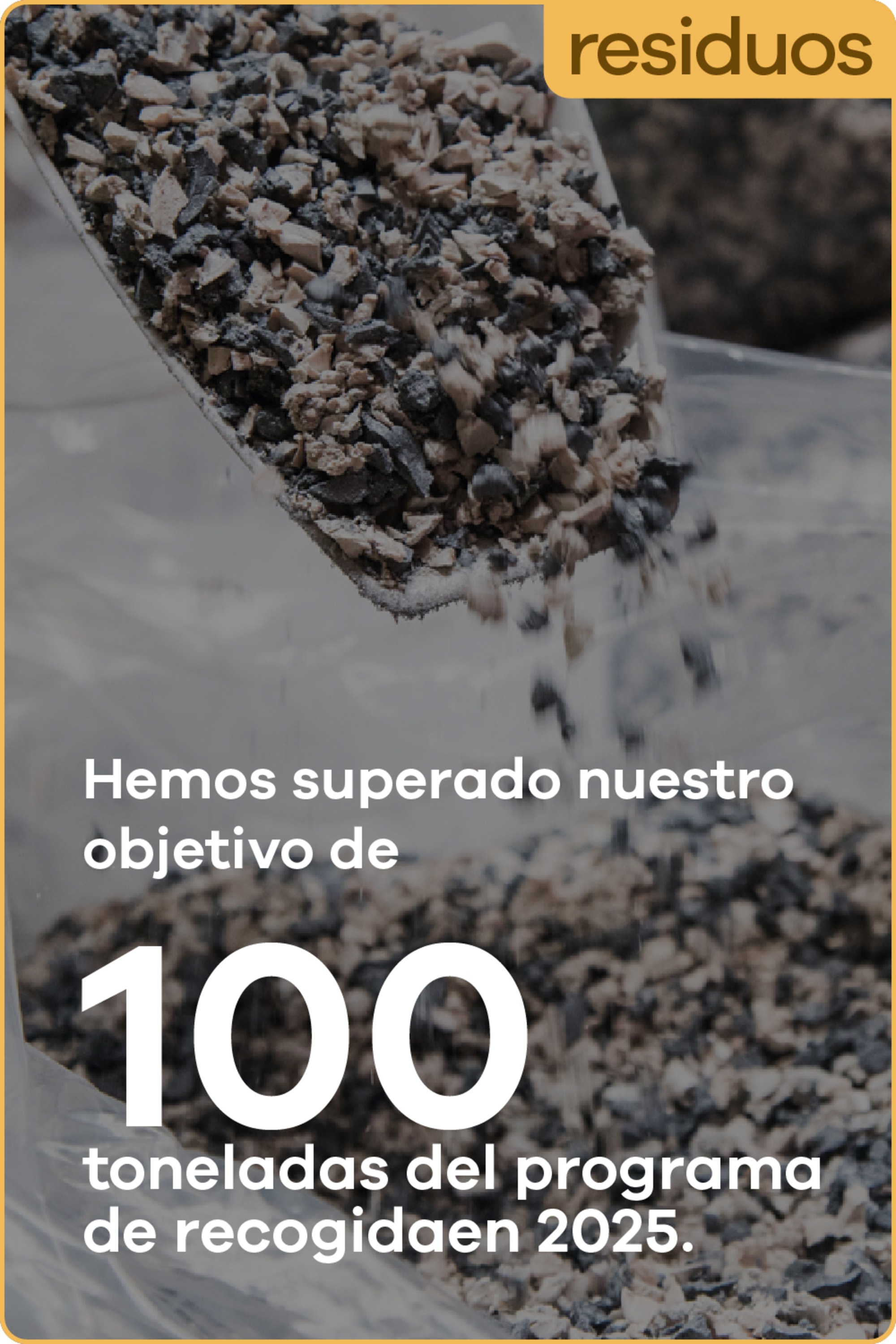 Hemos superado nuestro objetivo de 100 toneladas del programa de reaceptación en 2025.