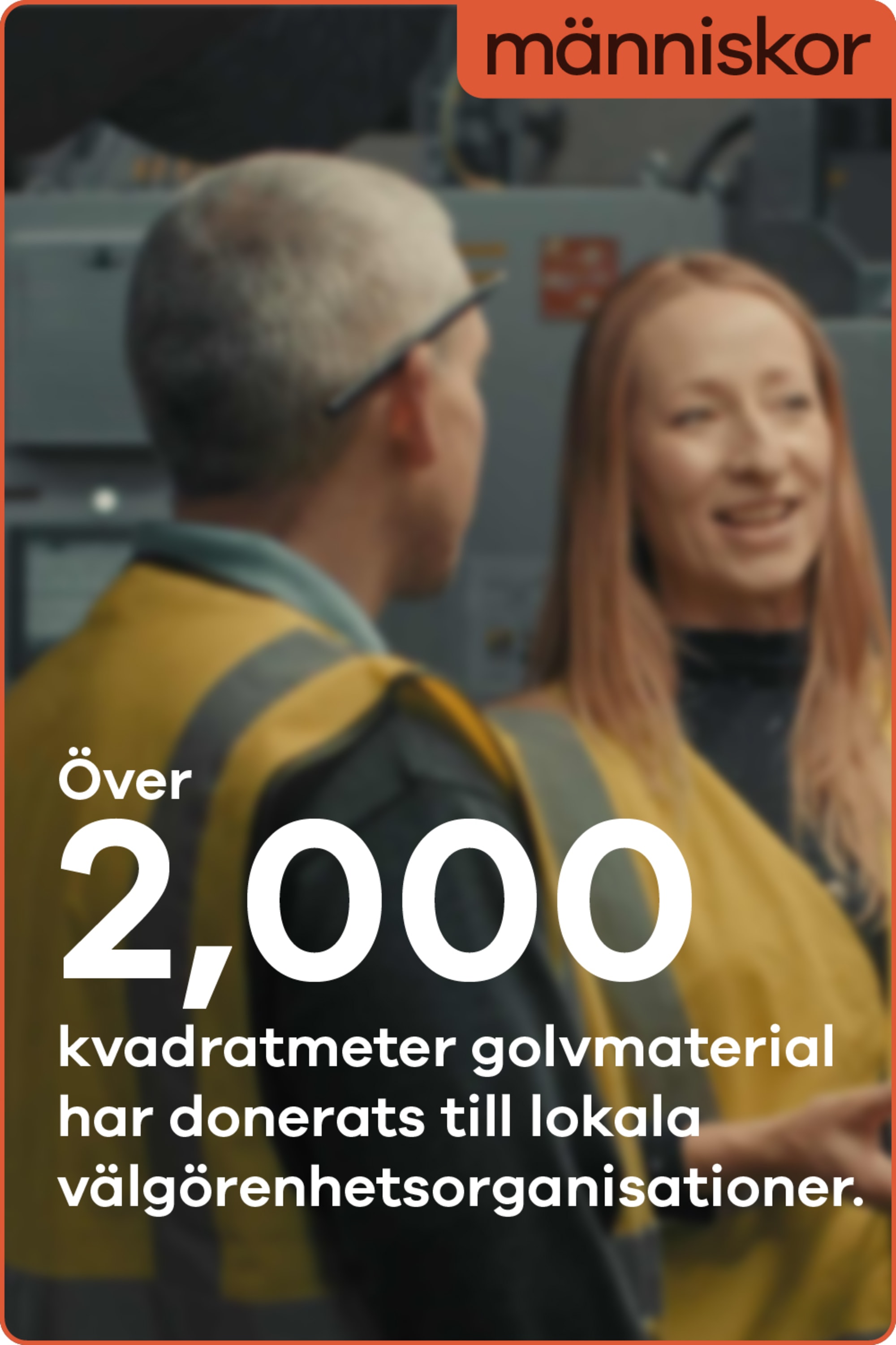 Över 2 000 kvadratmeter golvmaterial har donerats till lokala välgörenhetsorganisationer.