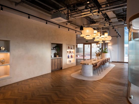 Amtico Form's Furrowed Oak laid in Chevron