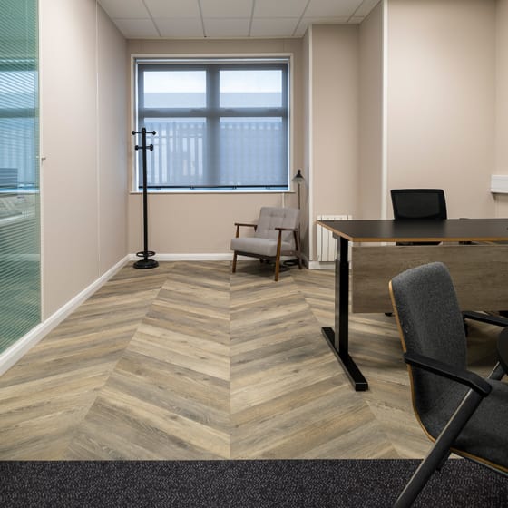 Office room features Tollymore Oak from the Amtico Signature collection.