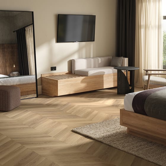 Amtico Commercial Flooring offers acoustic backing for Hotel flooring