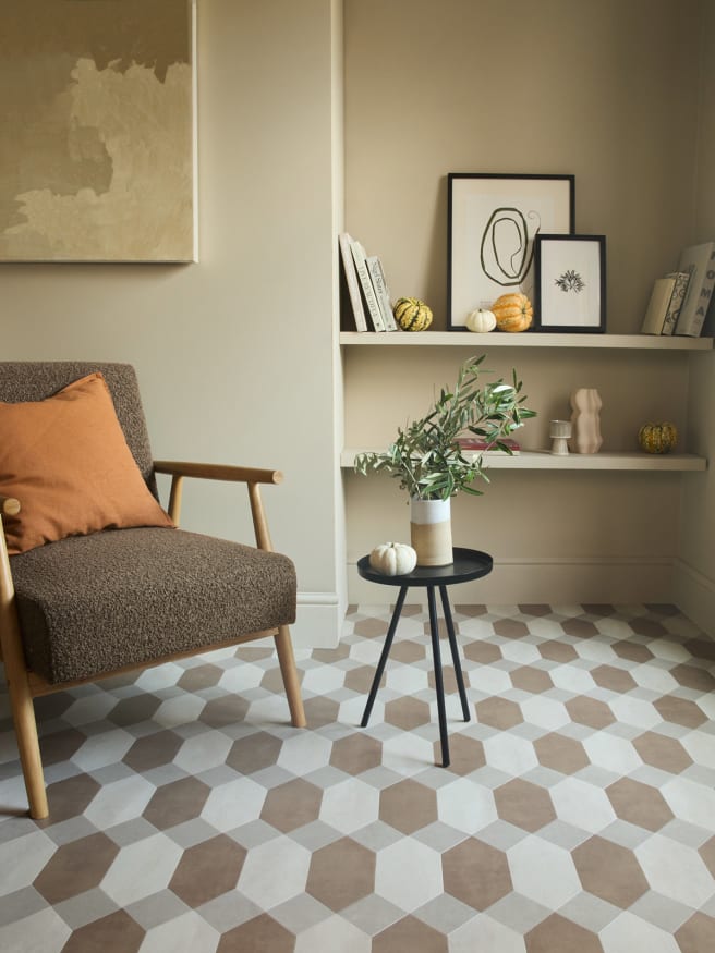 A Georgian-inspired design has been created for this modern home using Polygon Key Mini DC599, with muted colours and subtle textures.