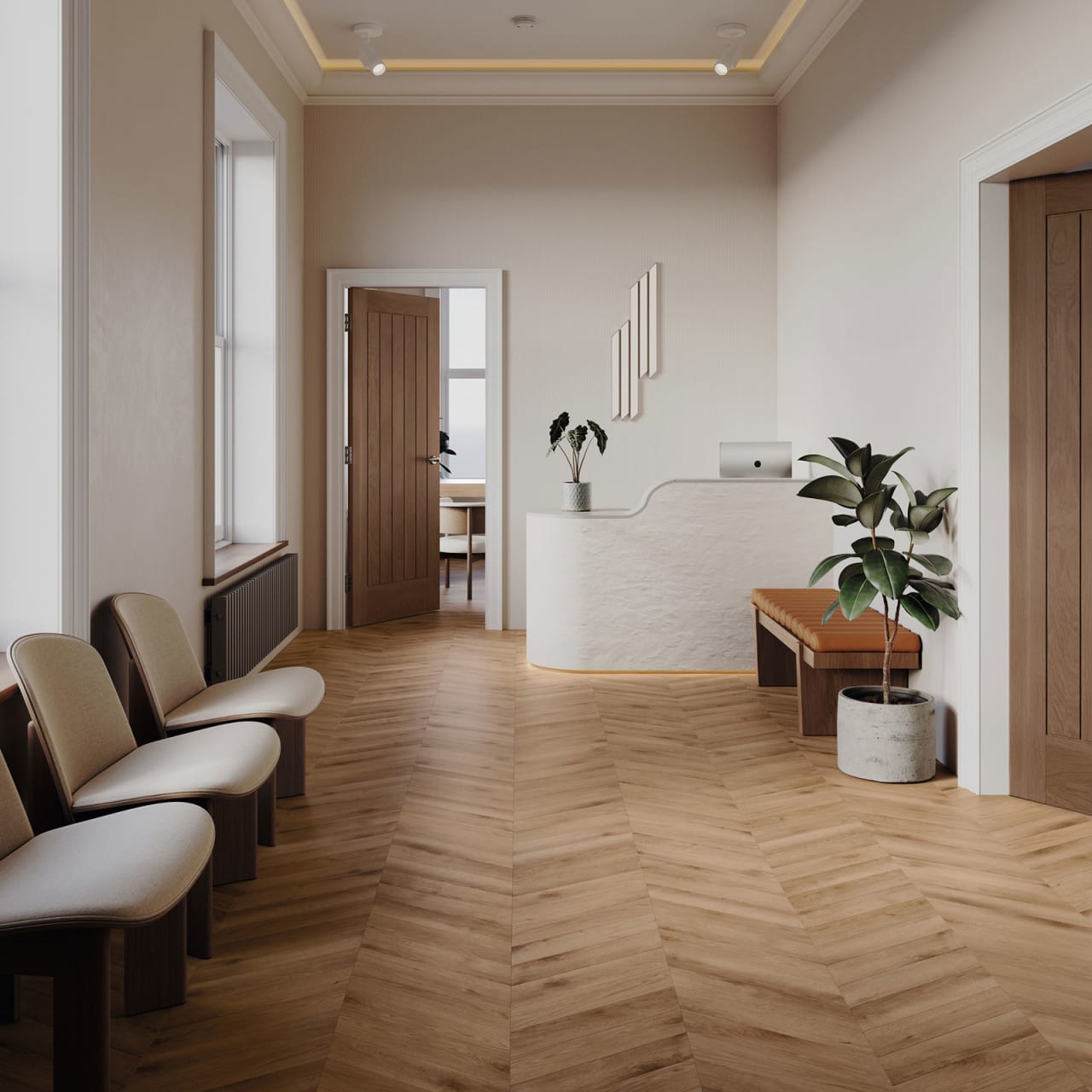 Flora Oak in Chevron | 0.7mm Commercial LVT Flooring from Amtico