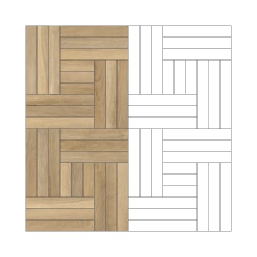 Graphic showing the EP502 Chantilly Weave laying pattern