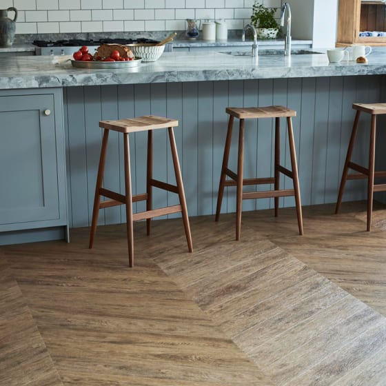 Rotterdam Oak LVT flooring in a Halcyon Pleat pattern