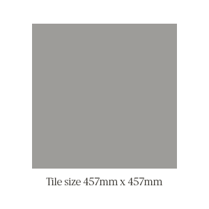 Grey square with text "tile size 457mm x 457mm"